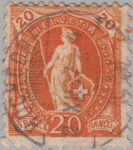 Switzerland Standing Helvetia postage stamp error: Colored spots