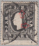 Austria 1858 3 kreutzer type 2 postage stamp