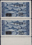 Philately postage stamp type example typography of overprint