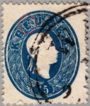 Austria 1860 postage stamp error: Letter E in KREUTZER deformed