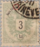 Austria Empire 1883 Doppeladler stamp flaw Letter l in Königl. broken - Königi