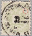 Austria Empire 1883 Doppeladler stamp flaw Letter t in Post. shorter, dot missing