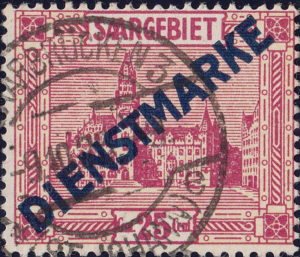 Germany Saargebiet official stamp overprint type 1