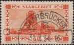 Germany Saargebiet postage stamp error curvy ornament touching hammer