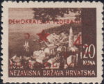 Yugoslavia 1945 Split postage stamps overprint variety circle