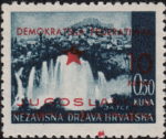 Yugoslavia Croatia 1945 Split postage stamps overprint flaw circle