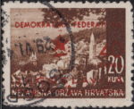 Yugoslavia 1945 Split postage stamps overprint flaw color spill
