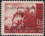 Yugoslavia 1945 Split postage stamps overprint underinking