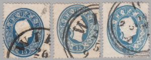 Austria 1860 postage stamp error 15 kreutzer plate wear