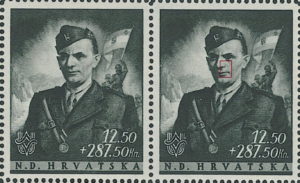Croatia 1944 Jure Francetić postage stamp error