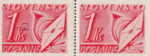 Slovakia 1942 postage due stamp error line above letter K in KS