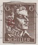 Germany, Thuringia National Theater Souvenir sheet Type 7: Dot behind Schiller's ear