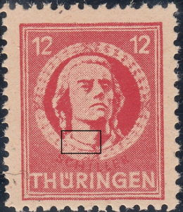 Germany Thuringia Schiller postage stamp Type I