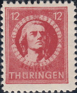 Germany Thuringia Schiller postage stamp Type II