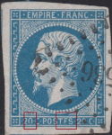 France, postage stamp error, Napoleon III, POSTFS instead of POSTES