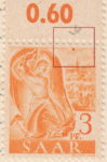 Germany SAAR postage stamp error: Colored spot on upper frame (field 2)