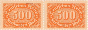Germany 1923 500 mark postage stamp error
