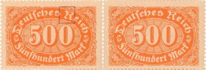 Germany 1923 500 mark postage stamp flaw