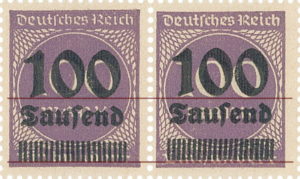 Germany Weimar Republic inflation postage stamp overprint error