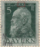 Bavaria 1911 Luitpold pfennig postage stamp type 3