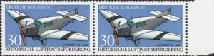 Germany 1991 airplane Junkers F13 postage stamp plate flaw Mi.1522I