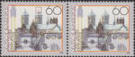 Germany stamp plate flaw Horizontal line of the cross on the right tower shorter on right side.