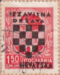 Croatia 1941 stamp overprint error N in NEZAVISNA almost missing