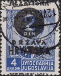 Croatia 1941 stamp overprint error vertically shifted overprint