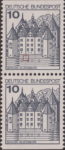 Germany 1977 postage stamp Schloss Glücksburg plate flaw Double wave