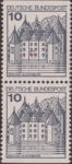 Germany 1977 postage stamp Schloss Glücksburg plate flaw Dot above ground floor window