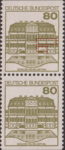 Germany, plate error on postage stamp Missing dots above windows