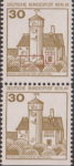 Germany Berlin Burg Ludwigstein postage stamp plate flaw Bushes broken, bars on window shorter