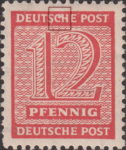 Germany Soviet occupation zone West Saxony stamp plate flaw White spot in letter C in DEUTSCHE.