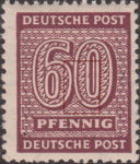 Germany Soviet occupation zone West Saxony stamp plate flaw Colored spots on the left border of zero.