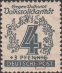 Germany Soviet occupation zone West Saxony stamp plate flaw Letter P in POST short at the bottom.