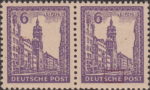 Germany Soviet occupation zone West Saxony stamp plate flaw Two white spots above letters C and H in DEUTSCHE.