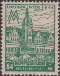 Germany Soviet occupation zone West Saxony stamp plate flaw Indentation on top frame above the second letter E in MESSE.