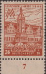 Germany Soviet occupation zone West Saxony stamp plate flaw Vertical thin line outside the right frame.