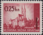 Overprint error on postage stamp of Croatia Zagreb