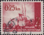 Croatia stamp 1942 overprint error dot