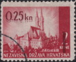 Croatia 1942 double overprint on postage stamp