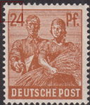 Allied occupation of Germany postage stamp error Upper left corner damaged