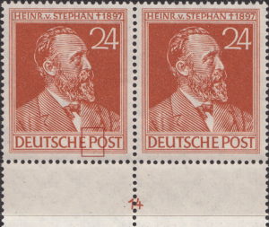 Allied occupation of Germany Heinrich von Stephan postage stamp plate flaw 963III