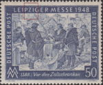 Allied occupation of Germany 1948 Leipzig spring fair postage stamp plate flaw 967II