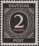 Allied occupation of Germany Numerals postage stamp error Letter I in PFENNIG partially missing