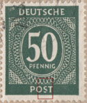 Allied occupation of Germany Numerals postage stamp error Letter S in POST open at the bottom