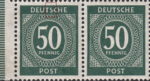 Allied occupation of Germany Numerals postage stamp error Upper stroke of letter S in DEUTSCHE shorter