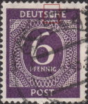 Allied occupation of Germany Numerals postage stamp error Letter C in DEUTSCHE deformed