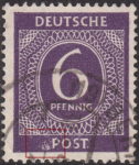 Allied occupation of Germany Numerals postage stamp error Whitening left from letter P in PFENNIG