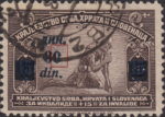 Kingdom of Yugoslavia provisional issue overprint error Incision to the left side of numeral 0